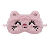 FUNAUPGO Masque de sommeil pour les yeux de chat mignon - Masque de sommeil en peluche douce - Cache-yeux de voyage pour enfants et adultes - Filles - Garçons - Femmes et hommes (chat, rose)