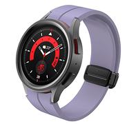 FunBand Bracelet Compatible avec Samsung Galaxy Watch 5, 20mm Bracelet magnétique de Remplacement en Texture Silicone Souple Sport Strap pour Watch 5 Pro 45mm Watch 4 40mm / 44mm Smart Watch