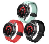 FunBand Bracelet Compatible avec Samsung Galaxy Watch 5, 20mm Bracelet magnétique de Remplacement en Texture Silicone Souple Sport Strap pour Watch 5 Pro 45mm Watch 4 40mm / 44mm Smart Watch