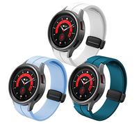 FunBand Bracelet Compatible avec Samsung Galaxy Watch 5, 20mm Bracelet Magnétique de Remplacement en Silicone Souple pour Watch 5 Pro 45mm et 4 40mm/44mm Smart