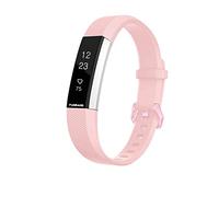 FunBand Bracelet en Silicone Souple pour Fitbit Alta HR et Alta - Sangle de Remplacement Réglable Sport Accessoire pour Montre Connectée (1-Pack Blushpink)