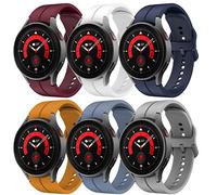 FunBand Bracelet pour Samsung Galaxy Watch 5 / Watch 5 Pro/Watch 4 / Watch 4 Classic, Bracelet de Remplacement Bande en Silicone Ajustable Bracelet pour Galaxy Watch 42mm / Galaxy Watch 3,6 Pack-A