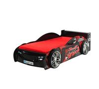 Pack - Lit Enfant Voiture & Matelas ""MRX"" 90x200cm Noir
