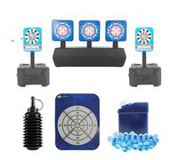 FunBlasters - Pack Accessoires pour Gel Blasters - Cibles Ronde et Fixe pour Pistolet à Billes d'eau - Reservoir à Water Beads et Orbes Bleues - Set Entrainement de tir pour Fusil à Billes