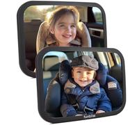 Funbliss Retroviseur Voiture Bébé 2-Pack - Miroir Voiture Bébé Incassable et Anti-Vibration - Angle Ajustable à 360° - Vue Large et Claire Pour Siège Auto - Accessoire de Voyage Sécurisé Pour Bébé