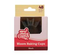 FunCakes Baking Cups Bloom, Black, 48 Pièces | Caissettes à cupcakes et muffins, Caissettes Bloom, Résistantes à la graisse, Rigides & autoportantes, En carton épais couché