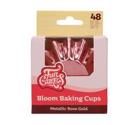 FunCakes Baking Cups Bloom, Metallic Roségold, 48 Pièces | Caissettes à cupcakes et muffins, Caissettes Bloom, Résistantes à la graisse, Rigides & autoportantes, En carton épais couché
