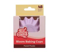 FunCakes Baking Cups Bloom, Pastel Purple, 48 Pièces | Caissettes à cupcakes et muffins, Caissettes Bloom, Résistantes à la graisse, Rigides & autoportantes, En carton épais couché