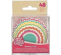 FunCakes Baking Cups, Caissettes à Cupcakes, Colourful Chevron, 48 | Pour muffins et cupcakes, Résistantes à la graisse, Papier de qualité alimentaire, Ø 5 cm, 3,2 cm de Hauteur