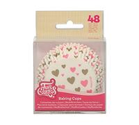 FunCakes Baking Cups, Caissettes à Cupcakes et Muffins, Hearts, 48 Pièces | Pour muffins et cupcakes, Résistantes à la graisse, Papier de qualité alimentaire, Ø 5 cm, 3,2 cm de Hauteur