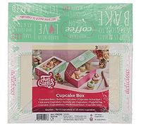 FunCakes Boîte à Cupcakes 6: Design citations, boîte en carton, coffret cadeau cupcakes et muffins, 3 boîtes à cupcakes et 3 inserts.