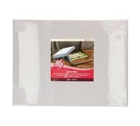 FunCakes Boîte à Gâteau - Boîte de Transport en Carton Blanc avec Couvercle Amovible & Côtés Pliables - Boîte de Rangement Réutilisable pour Gâteaux - 60 x 50 x 15 cm