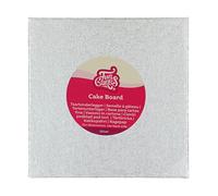 FunCakes Cake Board Carré 20 x 20 cm - Argent : Cake Board carré, Base pour gâteau, Haute qualité, Aspect luxueux, 1 pièce.