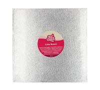 FunCakes Cake Board Carré 25 x 25 cm - Argent : Carré Cake Board, Base pour gâteau, Haute qualité, Aspect luxueux, 1 pièce.