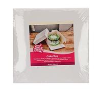 FunCakes Boîte à gâteaux carrée 35×35×15 cm – Couvercle séparé – Blanc