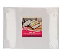 FunCakes Cake Box Blanc : Boîte à gâteaux rectangulaire, Couvercle séparé, Convient aux gâteaux décorés, 40x30x15 cm, 25 pièces