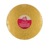 FunCakes Cake Drum Rond Ø25 cm - Or : Support Rond pour Gâteaux, Base pour la Présentation de Gâteaux, Haute Qualité au Look Luxueux - 1 Pièce