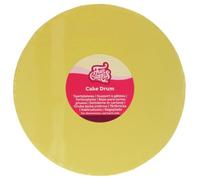 FunCakes Cake Drum Round Ø25 cm - Pastel Yellow: Support à Gâteau Rond, Plateau de Présentation pour Gâteaux en Carton, 12 MM, Lot de 1.