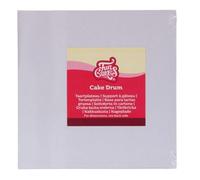 FunCakes Cake Drum Square 25 cm - White: Support à Gâteau Carré, Plateau de Présentation pour Gâteaux en Carton, 12 MM, Lot de 1.