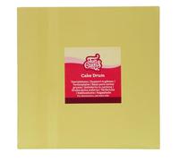 FunCakes Cake Drum Square Ø30 cm - Pastel Yellow: Support à Gâteau Carré, Plateau de Présentation pour Gâteaux en Carton, 12 MM, Lot de 1.