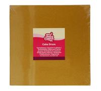 FunCakes Cake Drum Square 30 cm - Shimmering Gold: Support à Gâteau Carré, Plateau de Présentation pour Gâteaux en Carton, 12 MM, Lot de 1.