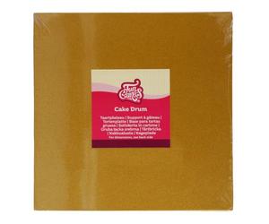 FunCakes Cake Drum Square 30 cm - Shimmering Gold: Support à Gâteau Carré, Plateau de Présentation pour Gâteaux en Carton, 12 MM, Lot de 1.
