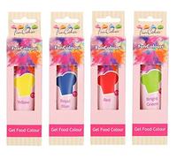FunCakes - colorant alimentaire de couleur comestible "FunColours" - gel / coller - ensemble de 4 (120g) - Vert Clair / Jaune / Rouge / Bleu Royal - pour le look unique