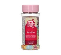 FunCakes Confetti XL Pastel: Sprinkles de gâteau, bon goût, parfait pour la décoration de gâteaux, Sprinkles de confettis. 55 g.