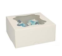 FunCakes Cupcake Box 4 White: Convient pour 4 cupcakes, une boîte en carton, une boîte cadeau cupcakes et muffins, 25 boîtes et 25 inserts.