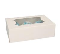 FunCakes Cupcake Box 6 White: Convient pour 6 cupcakes, Boîte en carton, Coffret cadeau cupcakes et muffins, 25 boîtes et 25 inserts.