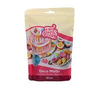 FunCakes Deco Melts Blau - Faire fondre au micro-ondes et verser sous toutes les formes. Faites des bonbons, des sucettes et décorez des gâteaux et des cupcakes! 250 g.