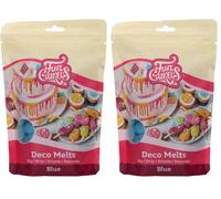 FunCakes Deco Melts Blau - Faire fondre au micro-ondes et verser sous toutes les formes. Faites des bonbons, des sucettes et décorez des gâteaux et des cupcakes! 250 g. (Lot de 2)