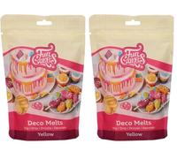 FunCakes Deco Melts Gelb - Trempez, coulez, arrosez et décorez ! Faire fondre brièvement au micro-ondes ou au bain-marie, 250 g (Lot de 2)