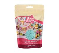 FunCakes Deco Melts Hellblau - Trempez, coulez, arrosez et décorez ! Faire fondre brièvement au micro-ondes ou au bain-marie , 250 g