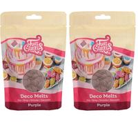 FunCakes Deco Melts Lila - Trempez, coulez, arrosez et décorez ! Faire fondre brièvement au micro-ondes ou au bain-marie, 250 g (Lot de 2)