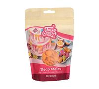 FunCakes Deco Melts Orange - Trempez, coulez, arrosez et décorez ! Faire fondre brièvement au micro-ondes ou au bain-marie , 250 g