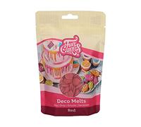 FunCakes Deco Melts Rot - Trempez, coulez, arrosez et décorez ! Faire fondre brièvement au micro-ondes ou au bain-marie , 250 g