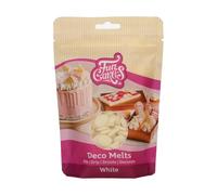 FunCakes Deco Melts Weiß - Trempez, coulez, arrosez et décorez ! Faire fondre brièvement au micro-ondes ou au bain-marie , 250 g