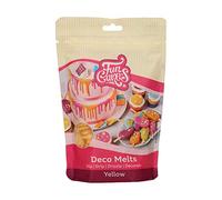 FunCakes Deco Melts Gelb - Trempez, coulez, arrosez et décorez ! Faire fondre brièvement au micro-ondes ou au bain-marie , 250 g