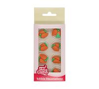 FunCakes Sugar Decorations Carottes: Prêt à l'emploi pour la décoration de gâteau, parfait pour les cupcakes de Pâques, les muffins, le gâteau aux carottes et plus, certifié sans gluten, Set / 16