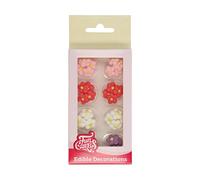 FunCakes Décorations en sucre Petites fleurs: Prêt à l'emploi pour la décoration de gâteaux, Parfait pour les cupcakes, les muffins et plus, Certifié sans gluten, Set / 32
