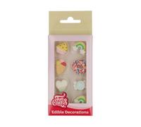 FunCakes Décorations en sucre Sweet Celebrations: Prêt à l'emploi pour la décoration de gâteaux, Parfait pour les cupcakes, les muffins et plus - Set/8