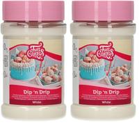 FunCakes Dip 'n Drip Blanc: Drip pour gâteaux, bon goût, parfait pour la décoration de gâteau, drip cake. 375g. (Lot de 2)