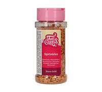 FunCakes Étoiles Or : Sprinkles pour gâteaux, très savoureux, parfaits pour la décoration de gâteaux, étoiles comestibles. 60 g.