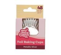 FunCakes F84440 Caissettes à Cupcake Feuille Argent Métallique Pack de 48, Moules à Cupcakes et Muffins Cuisson de Petit Gâteau Pâtisserie - 48 Pièces