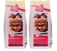 FunCakes FunCakes Mix pour Brownie: Facile à utiliser, pour brownies et gâteaux au chocolat avec une riche saveur de chocolat, Halal. 1 kg. 1.00 kg (Lot de 2)