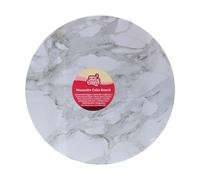 FunCakes Masonite Cake Board Rond Ø25 cm - Gris Marbre : Cake Board rond, Base pour présenter les gâteaux, Haute qualité, Aspect luxueux, 1 pièce.