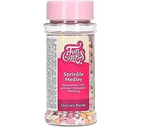 FunCakes Medley Paillettes Pastel Licorne: Sprinkles de gâteau, bon goût, parfait pour la décoration de gâteaux, Mix sprinkles. 50 grammes.