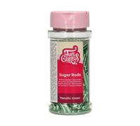 FunCakes Metallic Sugar Rods XL, Vermicelles en Sucre, Green, 70 g
