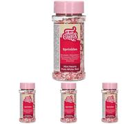 FunCakes Mini Coeurs Rose/Blanc/Rouge: Sprinkles gâteau, Bon Goût, Parfait pour la Décoration de Gâteau, Sprinkles Cupcake. 60 g. (Lot de 4)